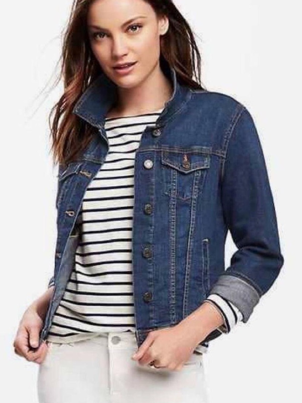 Old Navy Women’s Dark Wash Denim Trucker Jacket - Size M - NWOT